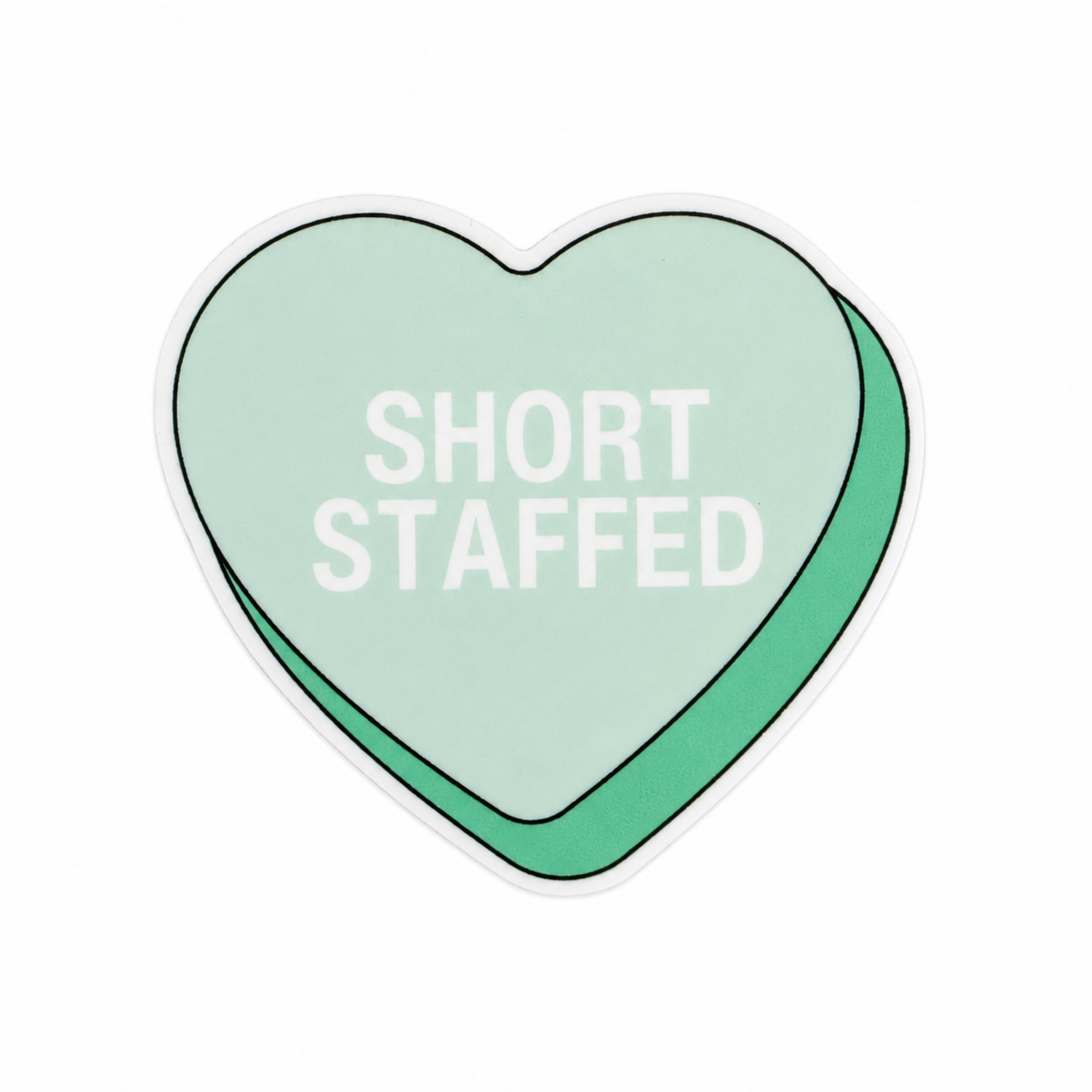 Short Staffed Candy Heart | Plastic Add-On - BadgeSmith