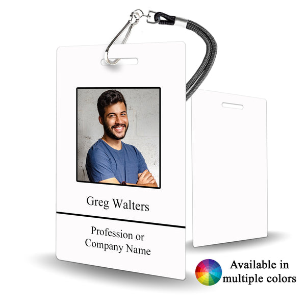 Simple Office Badge with Photo - Personalized ID Badge - BadgeSmith