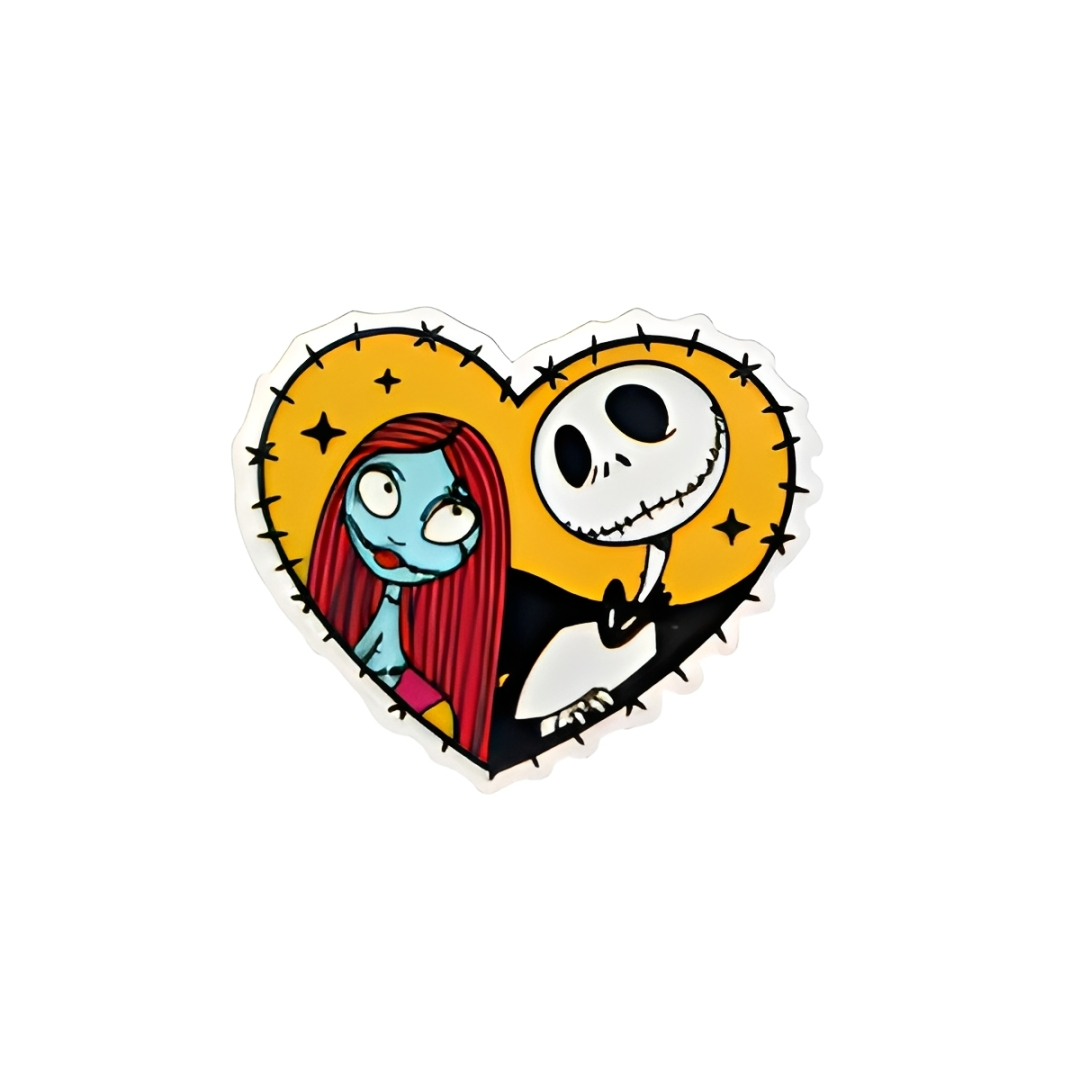 Heart Skeleton Couple | Plastic Add-On - BadgeSmith