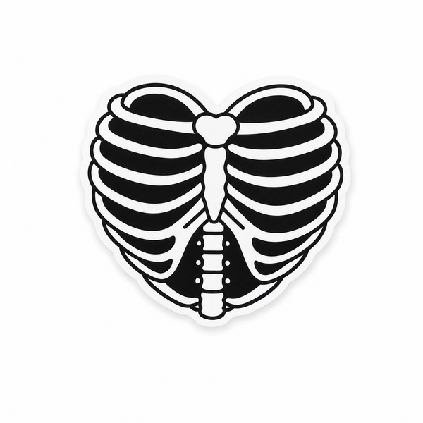 Skeleton Heart | Plastic Add-On - BadgeSmith