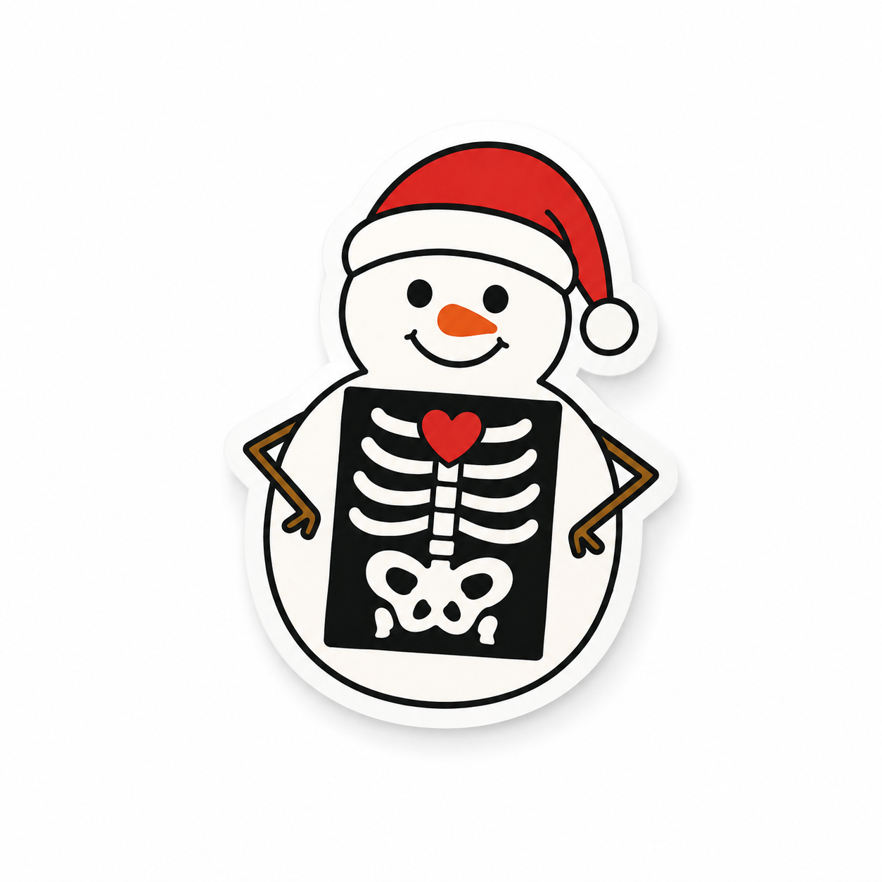Skeleton Snowman | Plastic Add-On - BadgeSmith