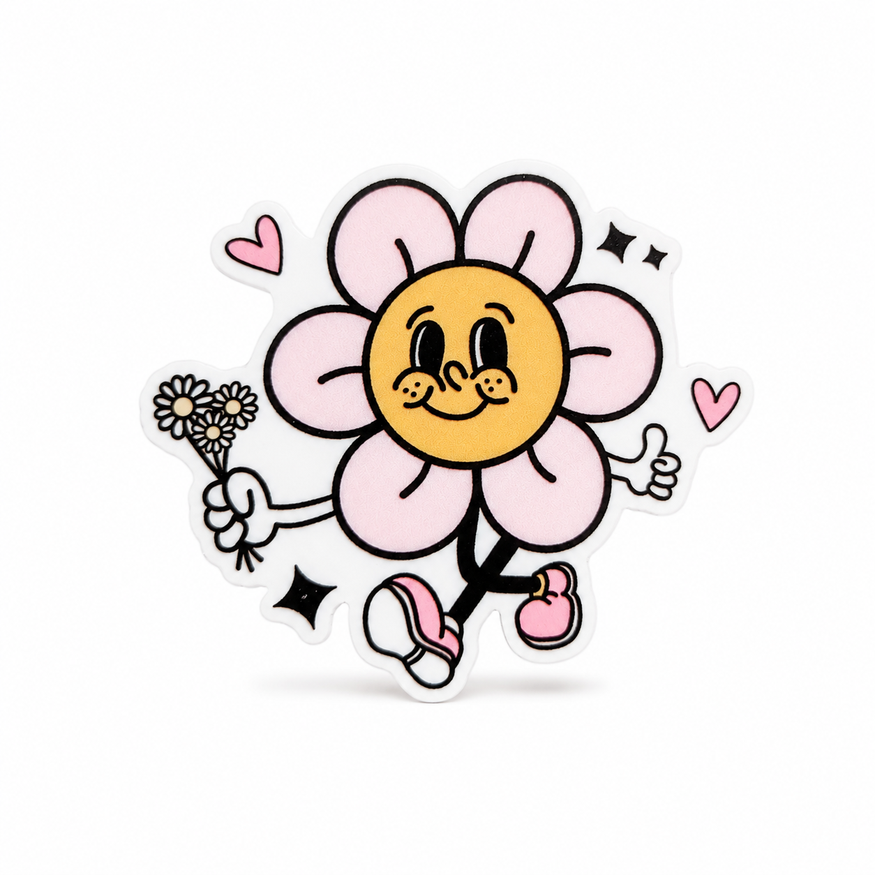 Smiley Daisy Flower | Plastic Add-On - BadgeSmith