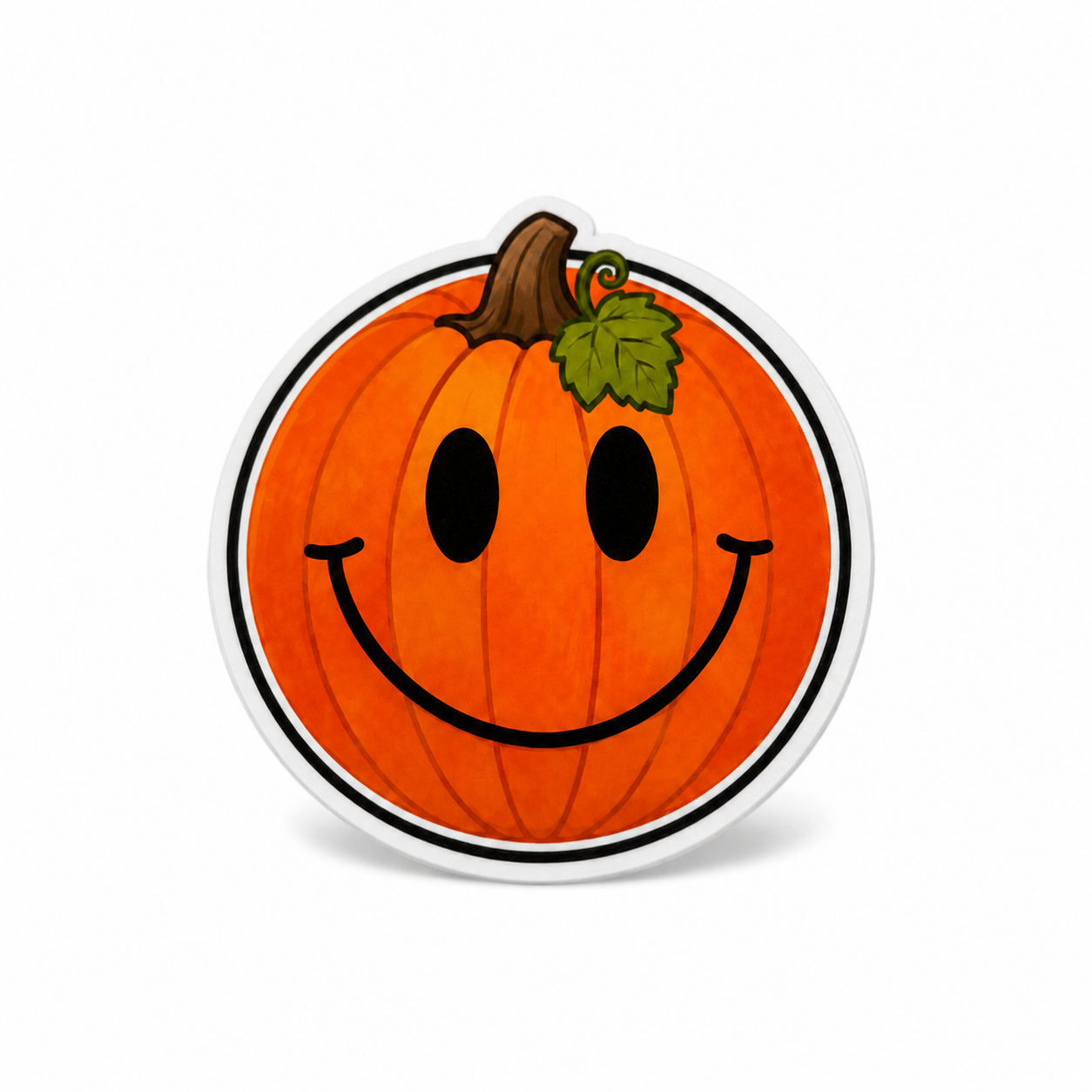 Smiley Face Pumpkin | Plastic Add-On - BadgeSmith