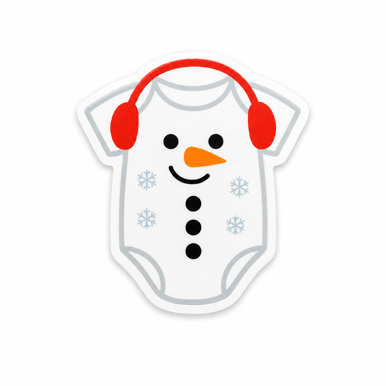 Snowman Baby Onesie | Plastic Add-On - BadgeSmith