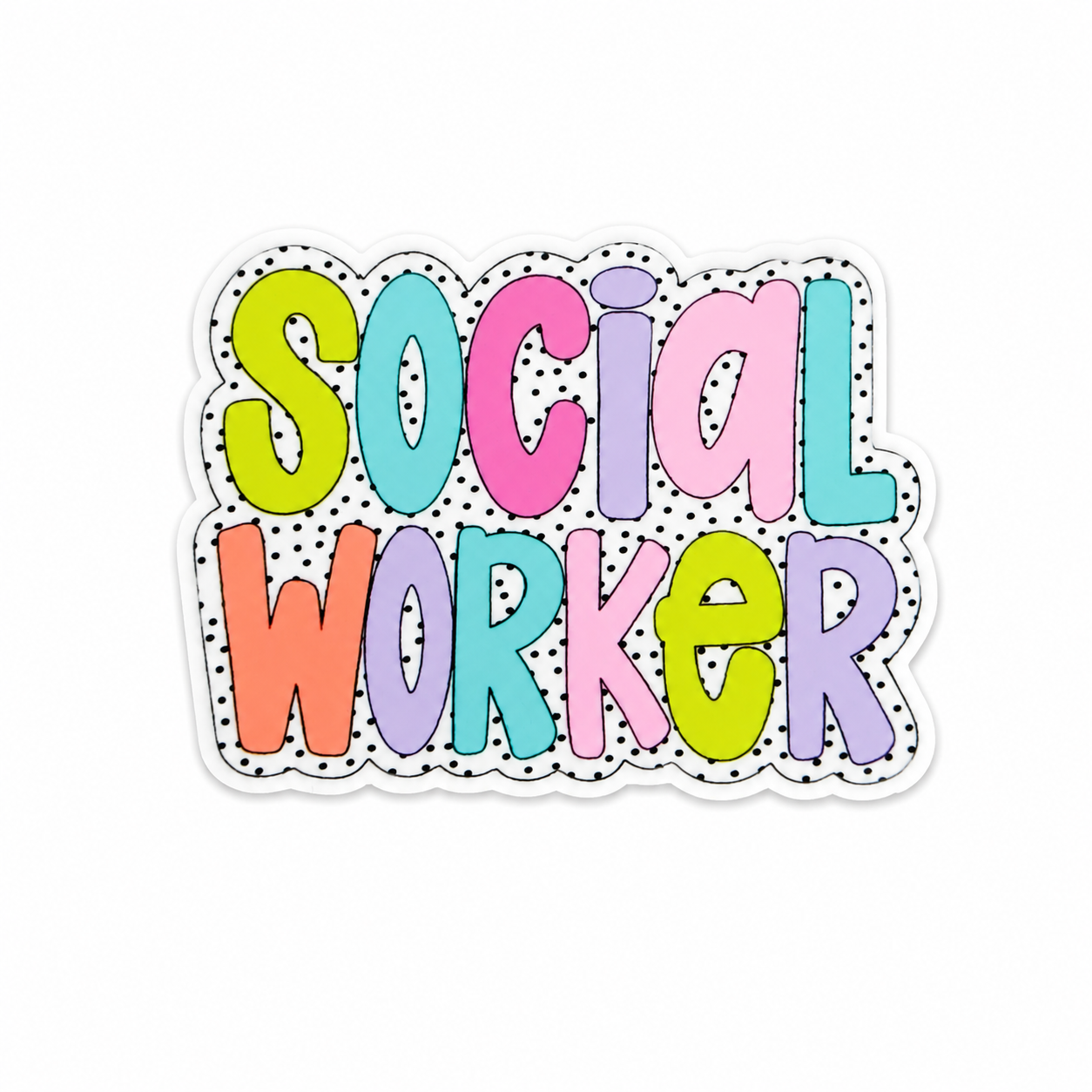Social Worker, Colorful | Plastic Add-On - BadgeSmith