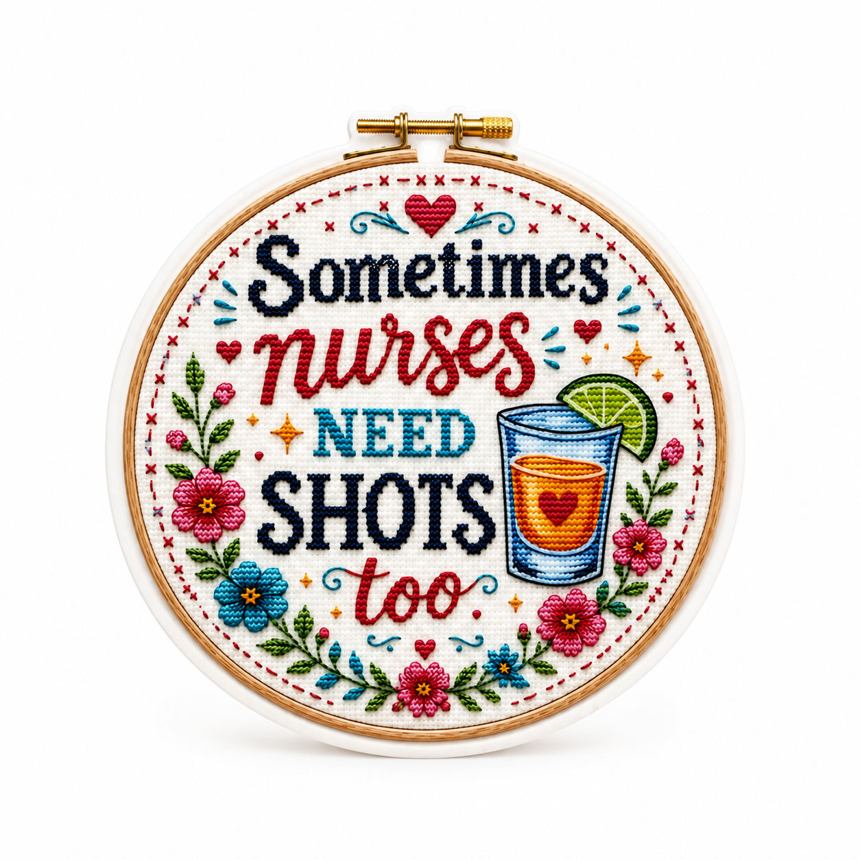 Sometimes Nurses Need Shots Too | Plastic Add-On - BadgeSmith