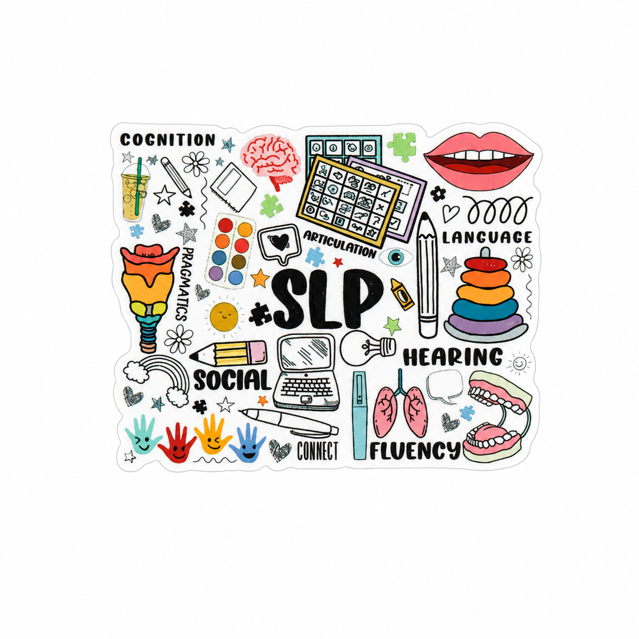 SLP Speech Language Pathologist | Plastic Add-On - BadgeSmith