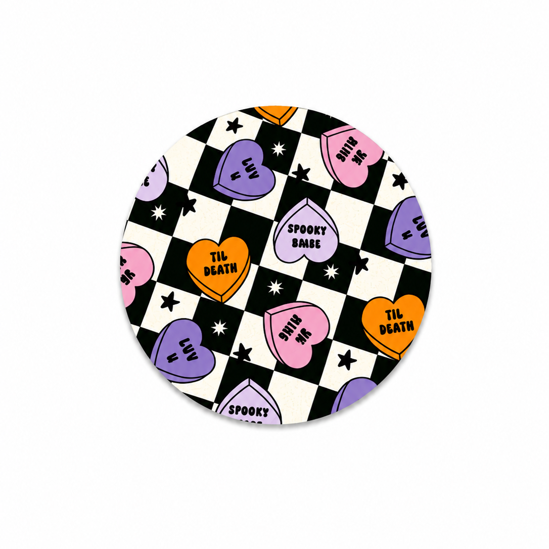 Spooky Conversation Hearts | Hard Board Add-On - BadgeSmith