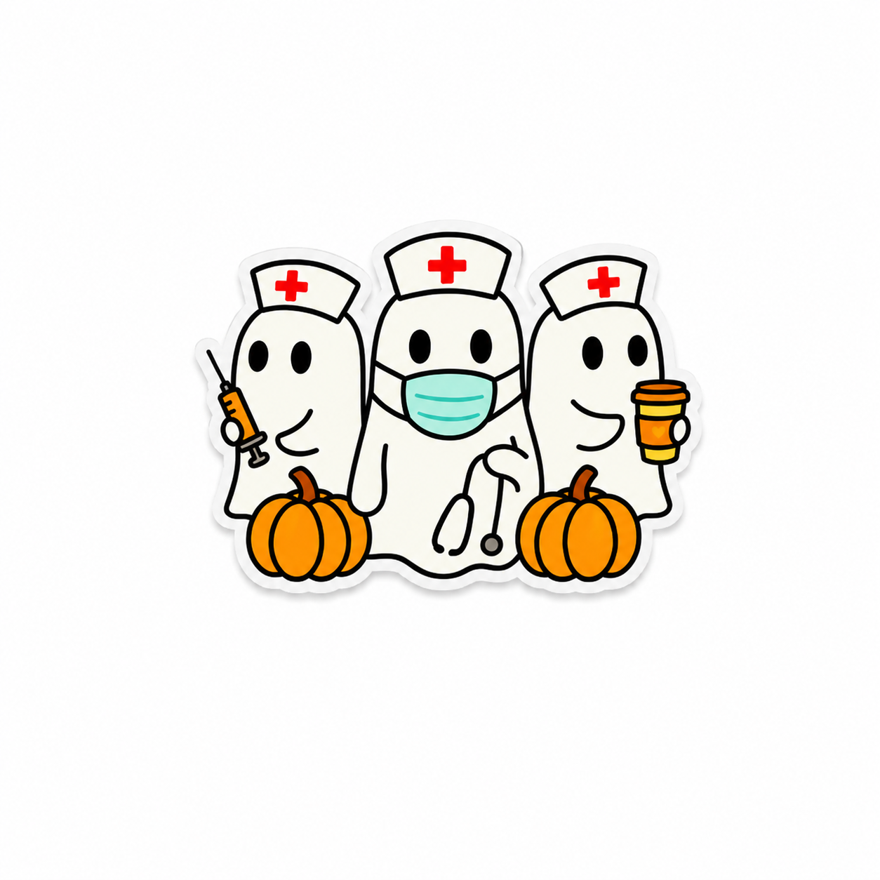 Nurse Ghost Trio | Plastic Add-On - BadgeSmith