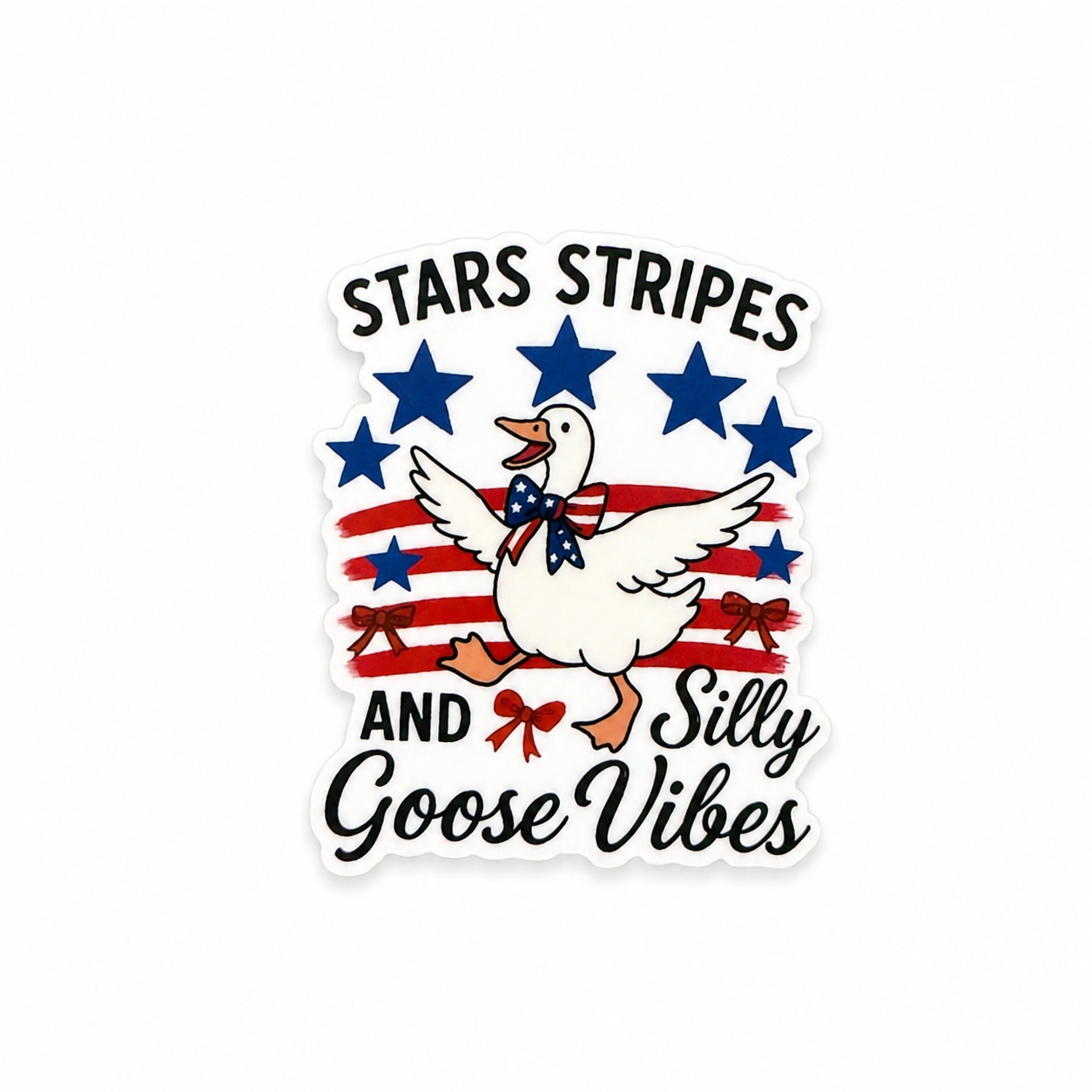 Stars Stripes and Silly Goose Vibes | Plastic Add-On - BadgeSmith