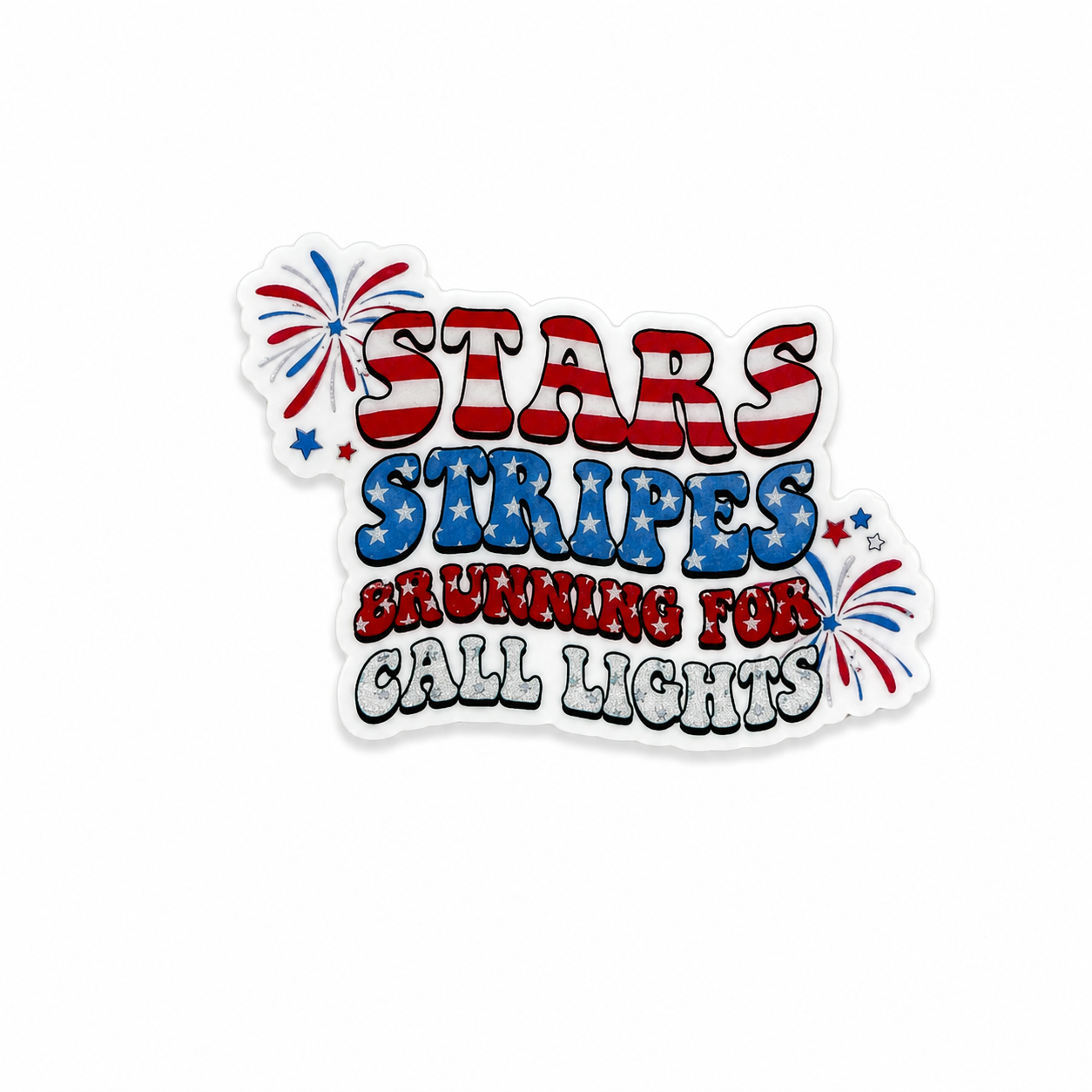 Stars Stripes & Running for Call Lights | Plastic Add-On - BadgeSmith