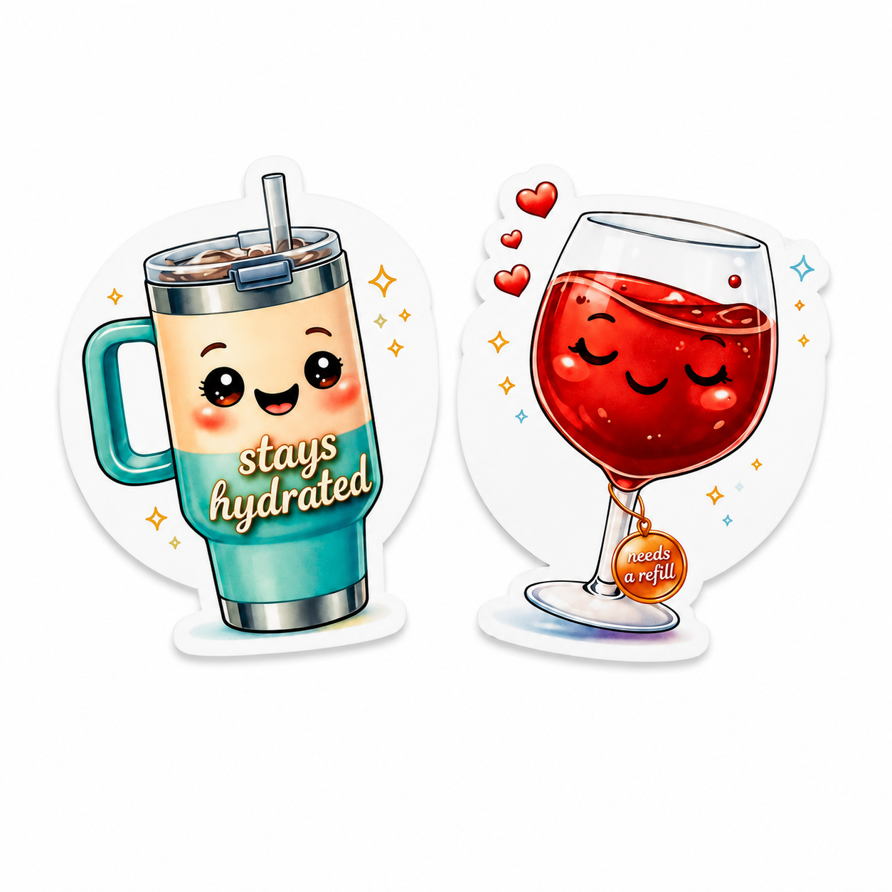 Water and Wine - Bestie Duos | Plastic Add-On - BadgeSmith