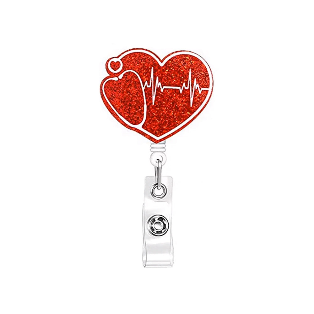 Heart Stethoscope Badge Reel - BadgeSmith