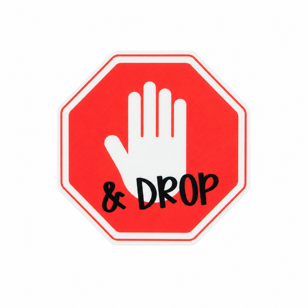 Stop & Drop | Plastic Add-On - BadgeSmith