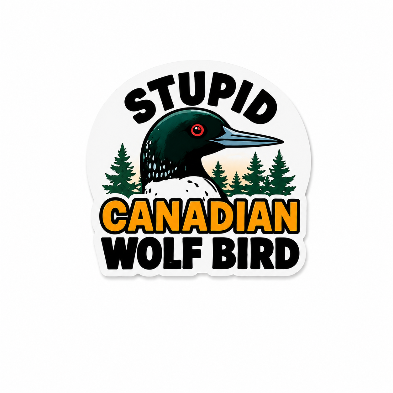Heated Rivalry Stupid Canadian Wolf Bird | Plastic Add-On - BadgeSmith