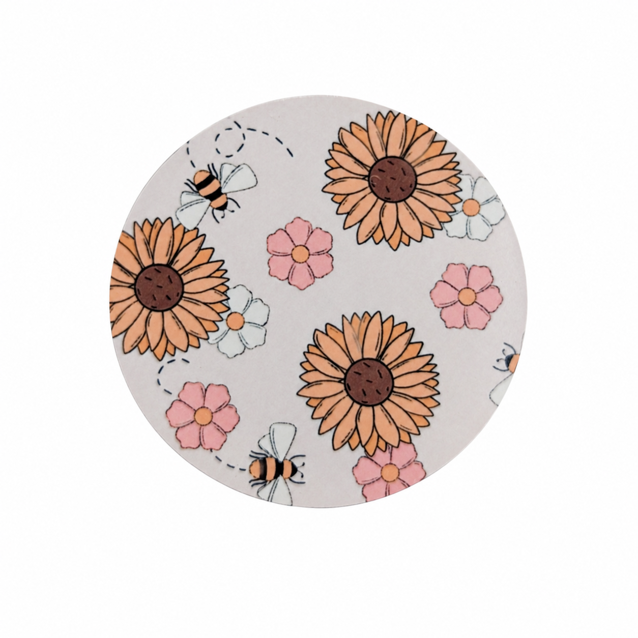 Sunflower and Bee | Hard Board Add-On - BadgeSmith