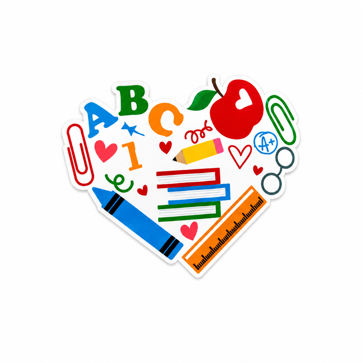 ABC Heart | Plastic Add-On - BadgeSmith