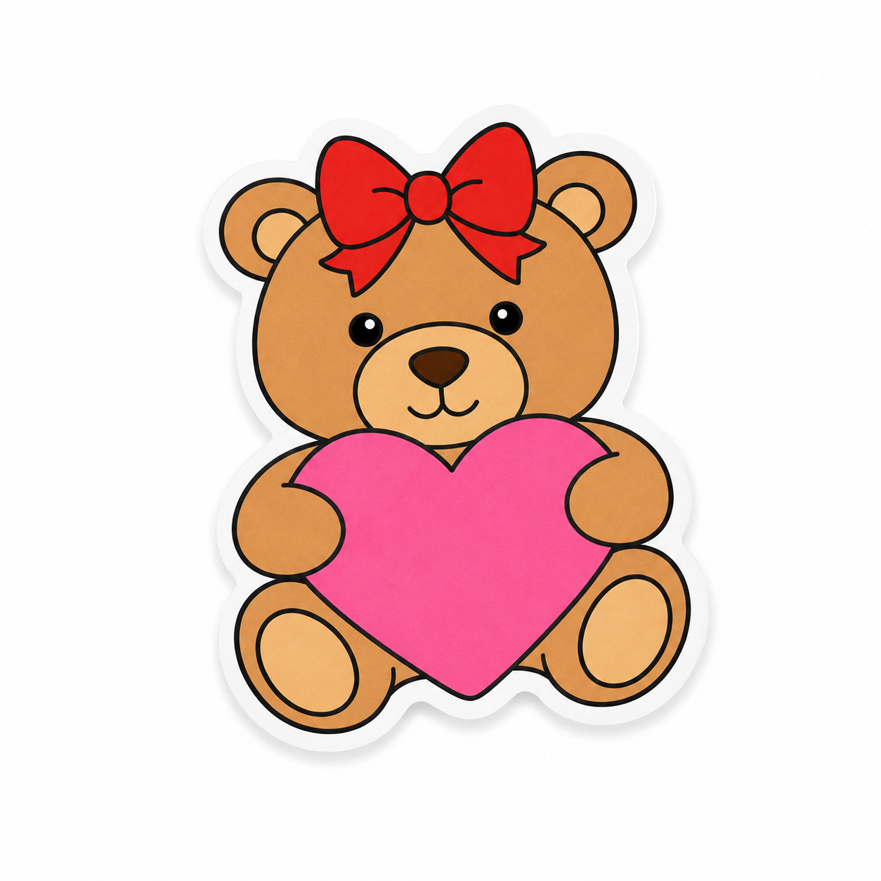 Teddy Bear Heart | Plastic Add-On - BadgeSmith