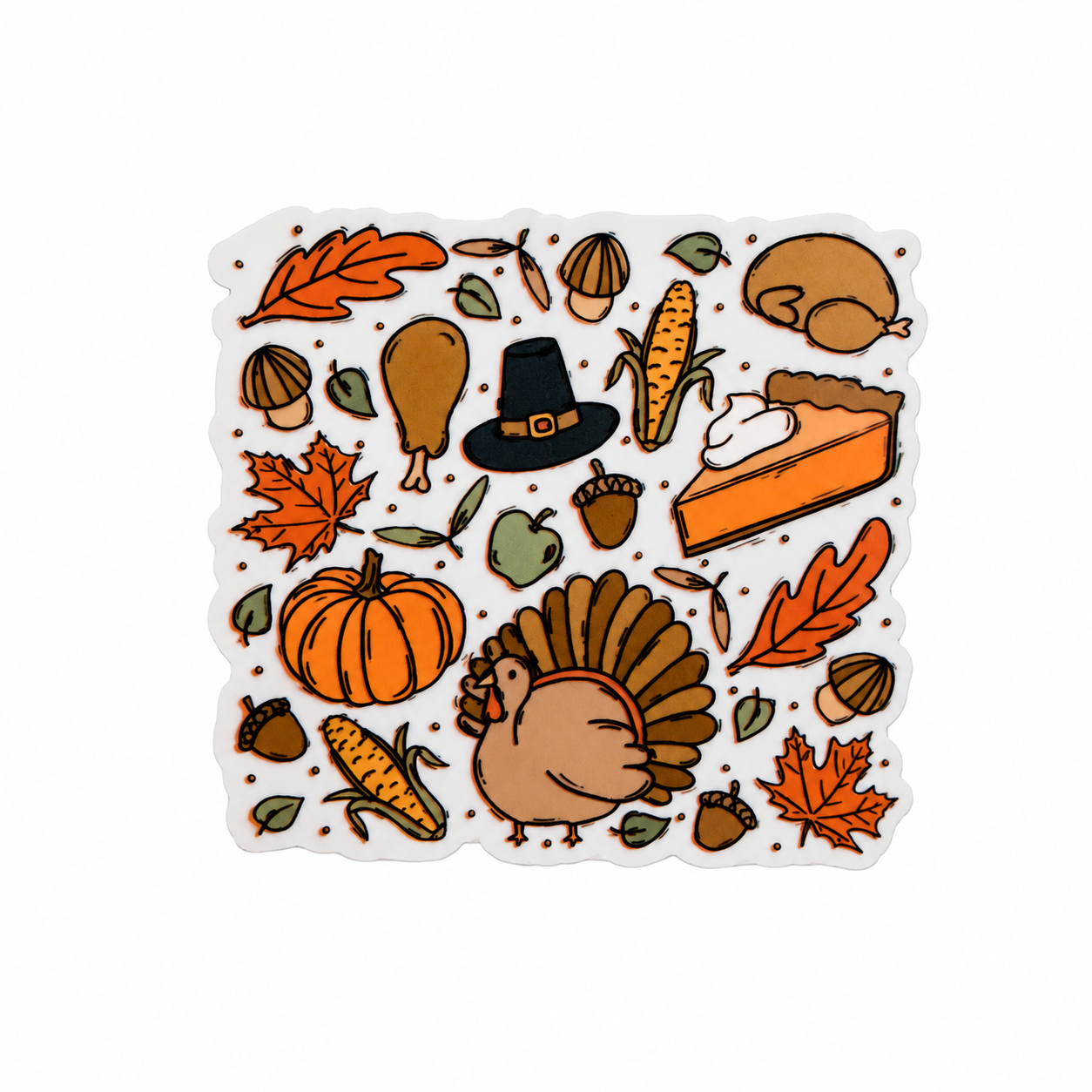 Thanksgiving Fall Pattern | Plastic Add-On - BadgeSmith