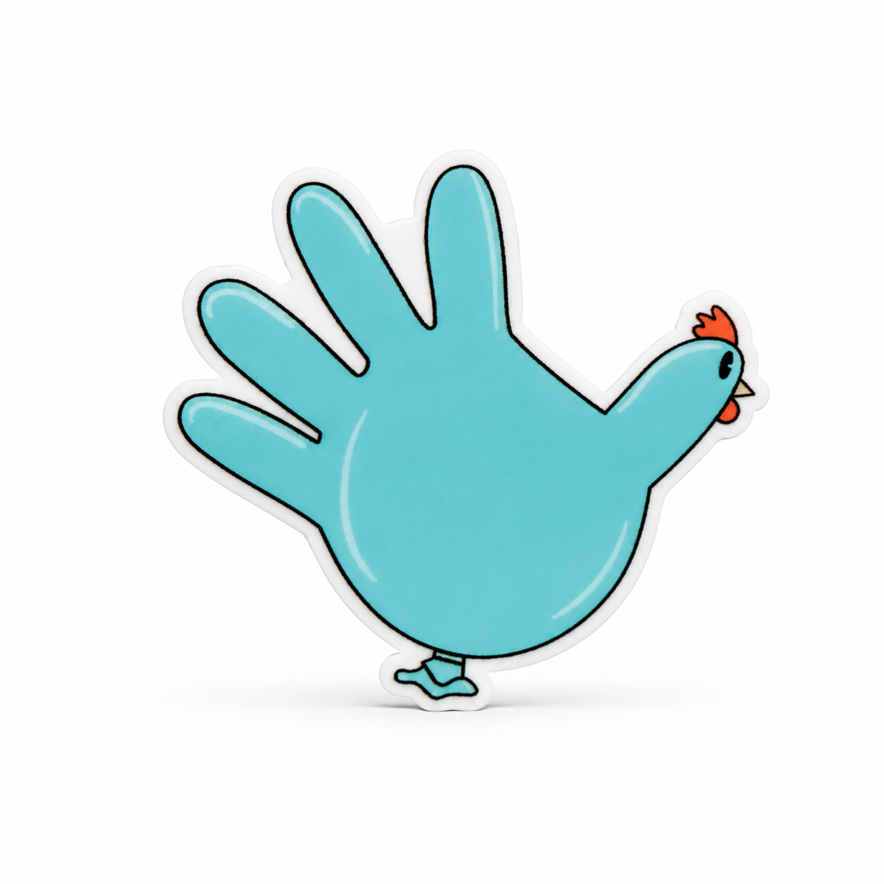 Thanksgiving Glove Turkey | Plastic Add-On - BadgeSmith