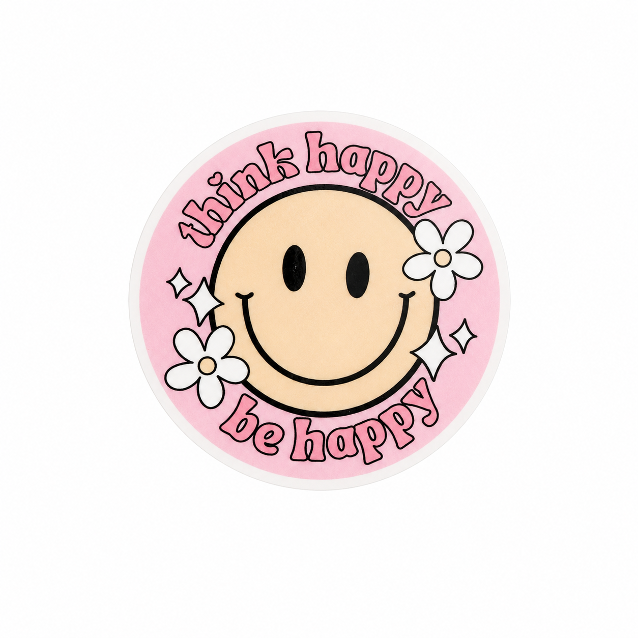 Think Happy, Be Happy | Plastic Add-On - BadgeSmith