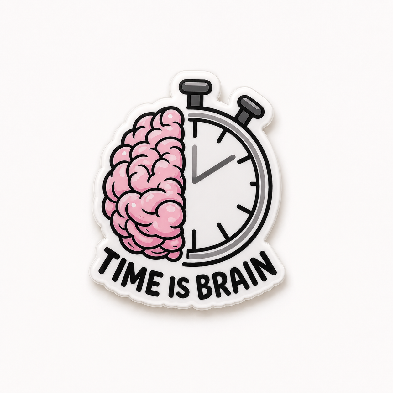 Time Is Brain | Plastic Add-On - BadgeSmith