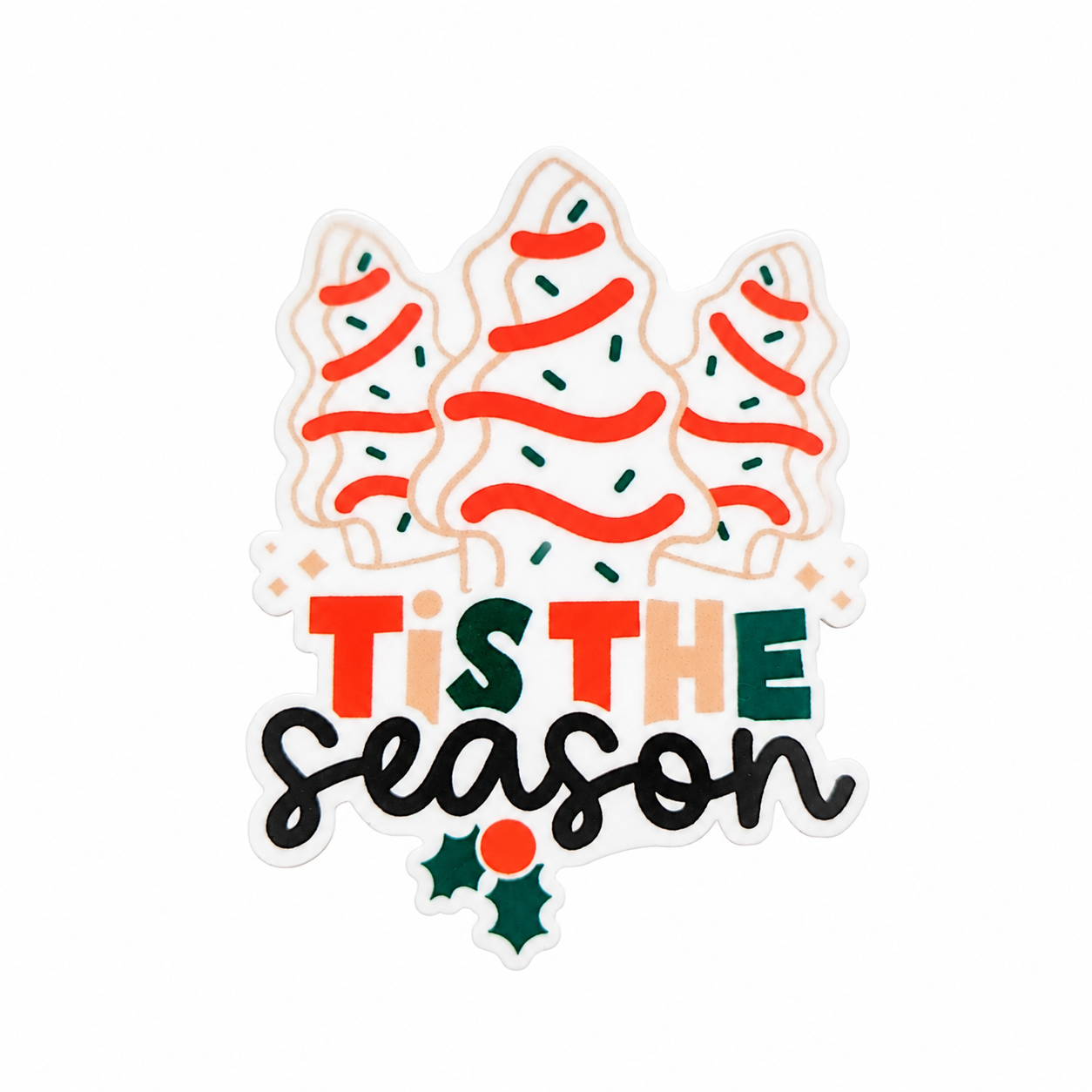 Tis the Season, Christmas Cake | Plastic Add-On - BadgeSmith