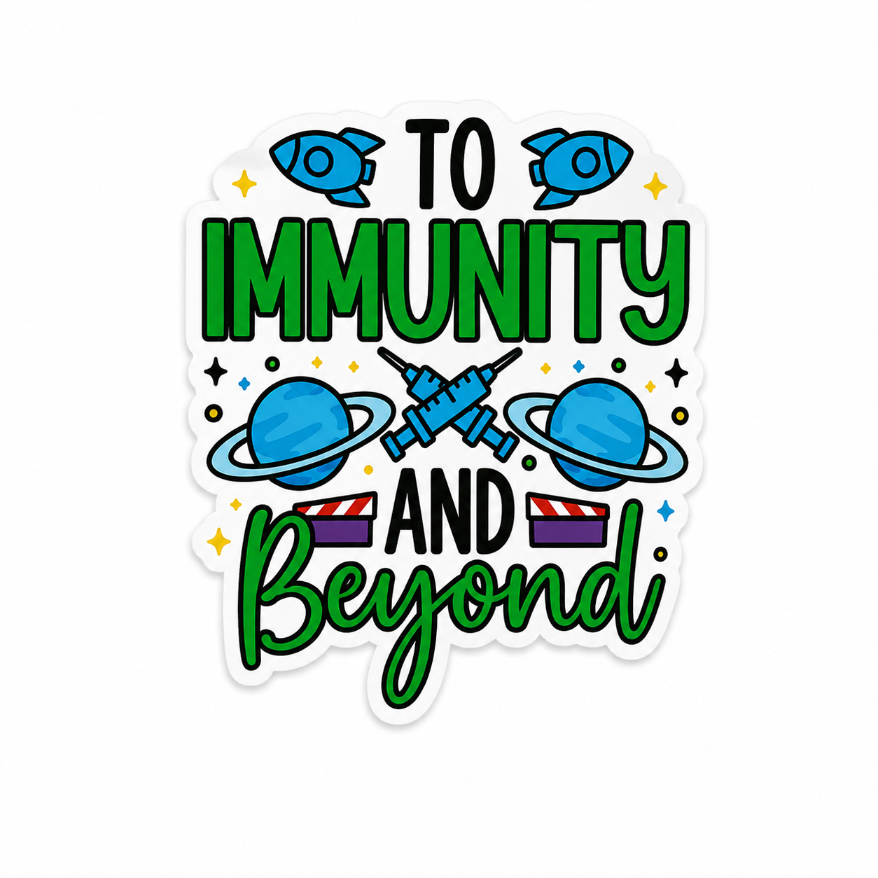 To Immunity and Beyond | Plastic Add-On - BadgeSmith