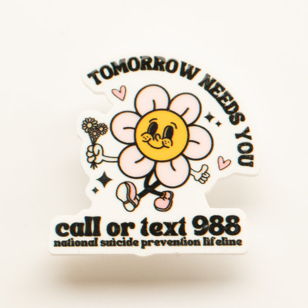“Tomorrow Needs You” Flower Badge Charm - BadgeSmith