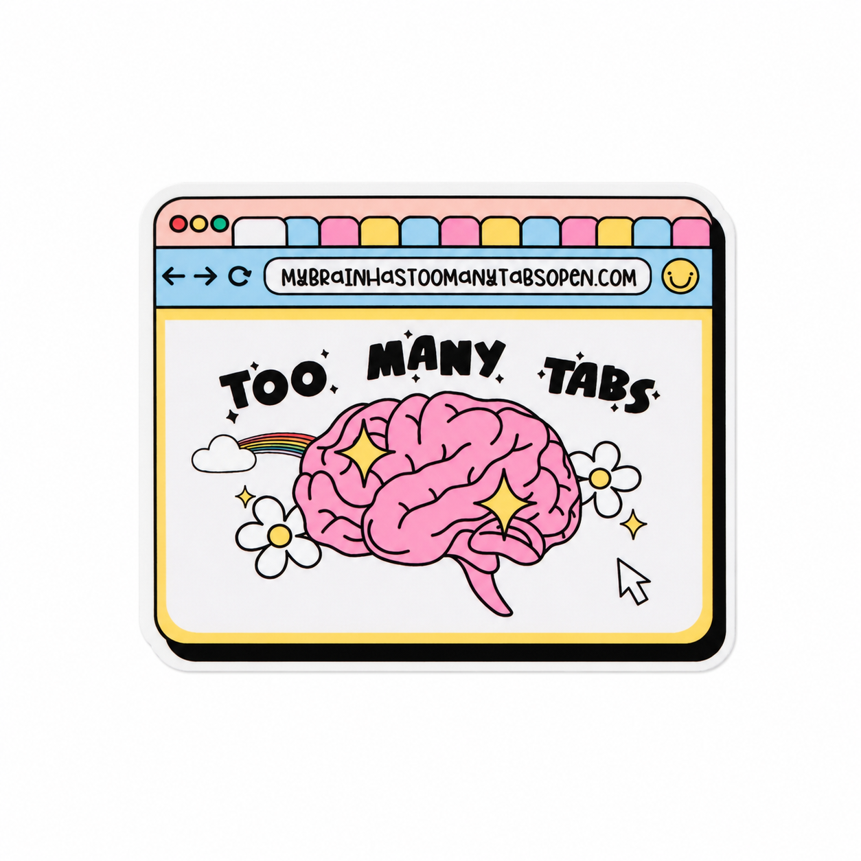 Too Many Tabs | Plastic Add-On - BadgeSmith