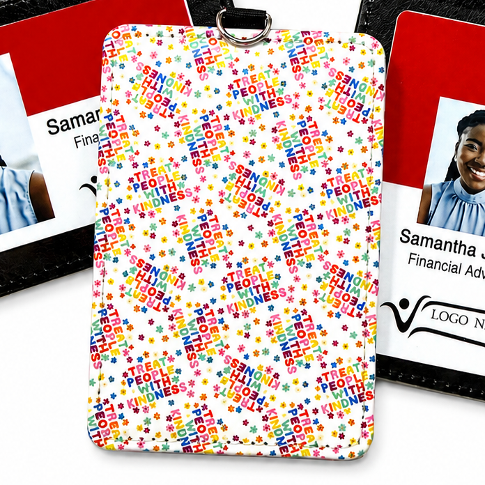 Treat People With Kindness ID Badge Holder