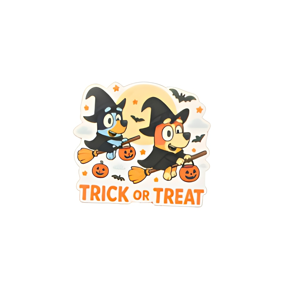 Bluey And Bingo Trick or Treat | Plastic Add-On - BadgeSmith