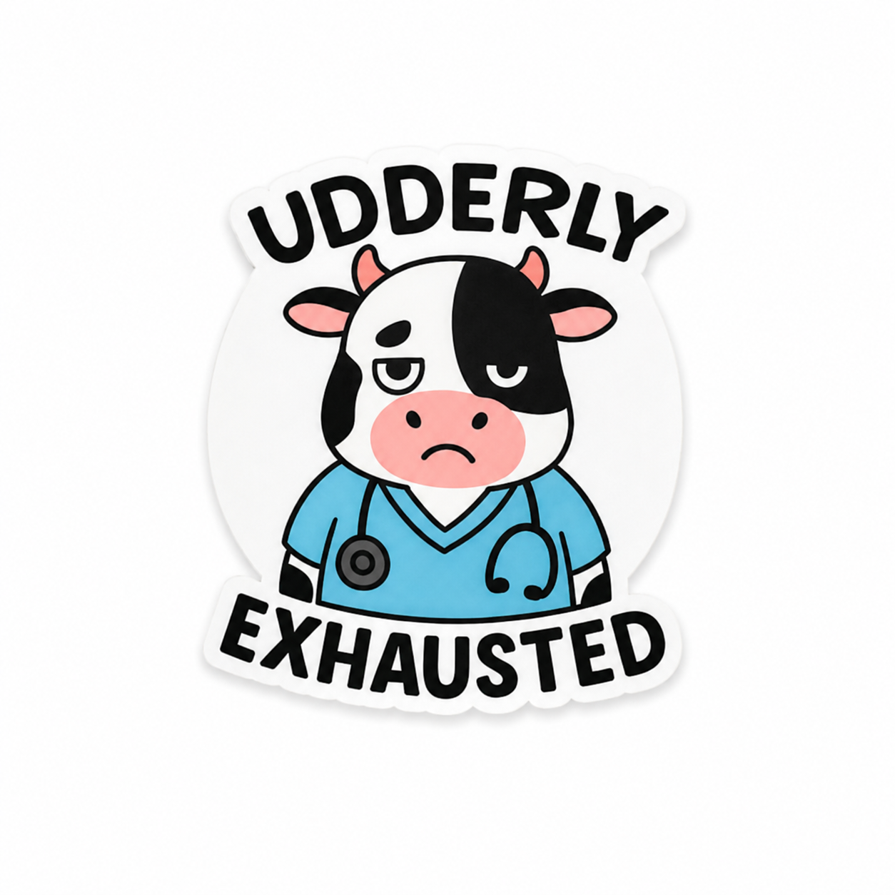 Udderly Exhausted | Plastic Add-On - BadgeSmith