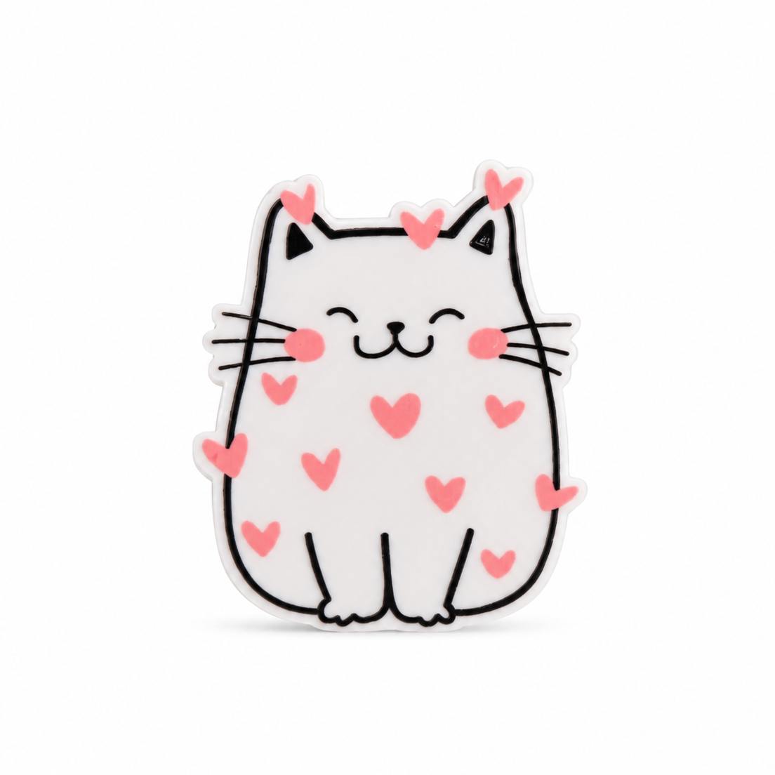 Valentines Cat | Plastic Add-On - BadgeSmith