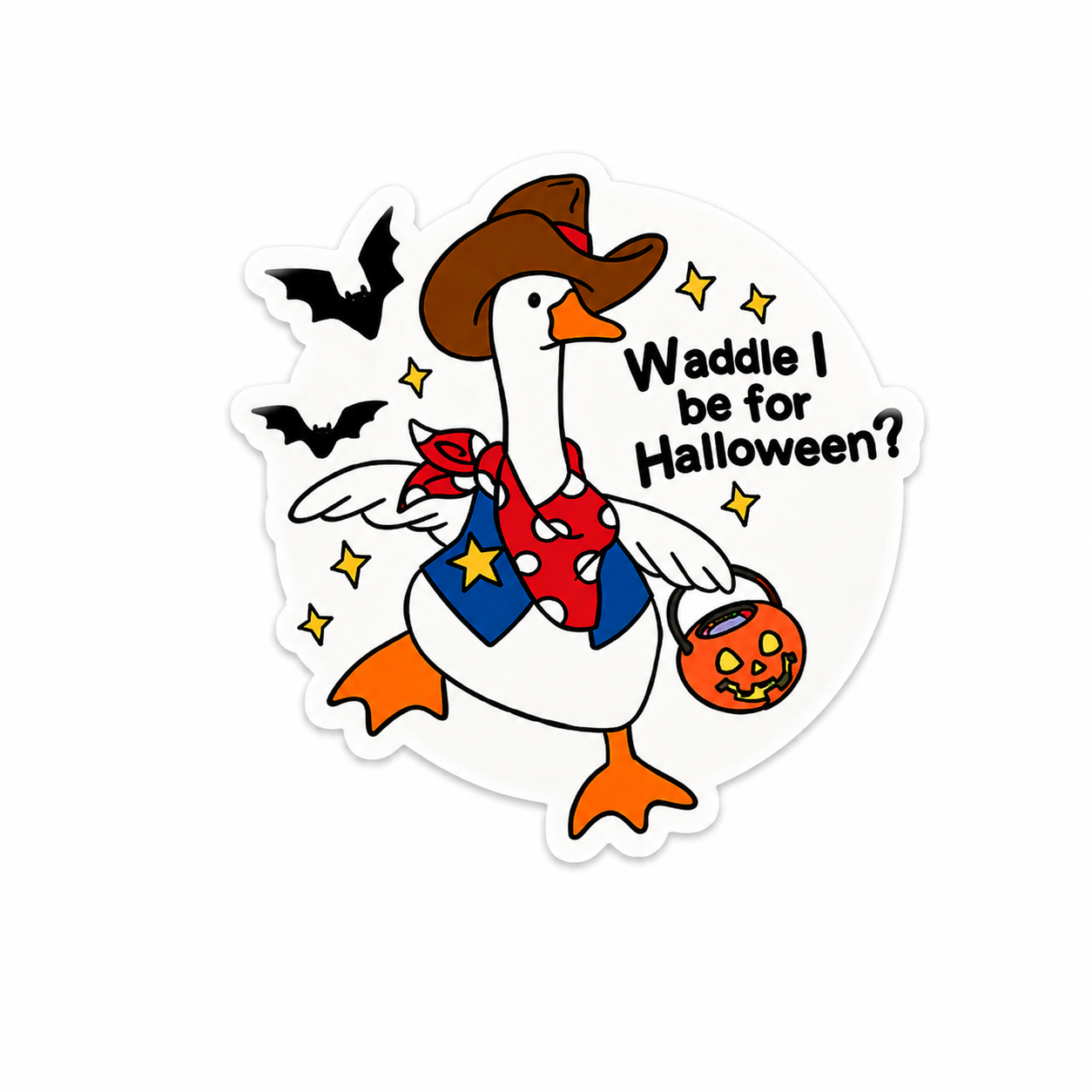 Waddle I Be for Halloween? | Plastic Add-On - BadgeSmith