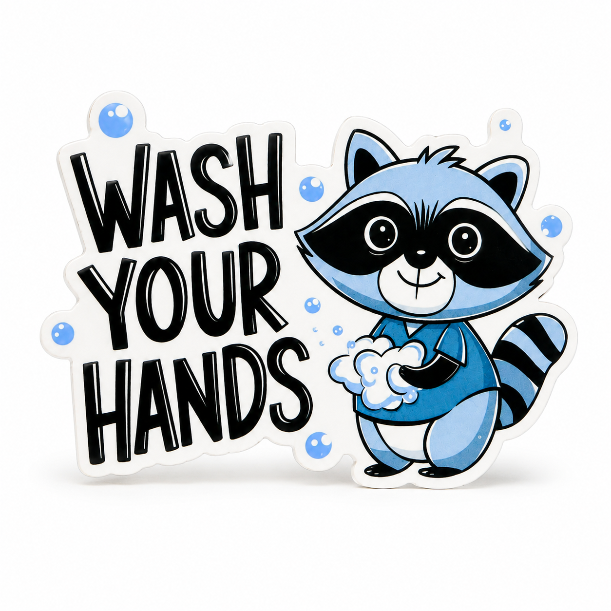 Wash Your Hands Raccoon | Plastic Add-On - BadgeSmith