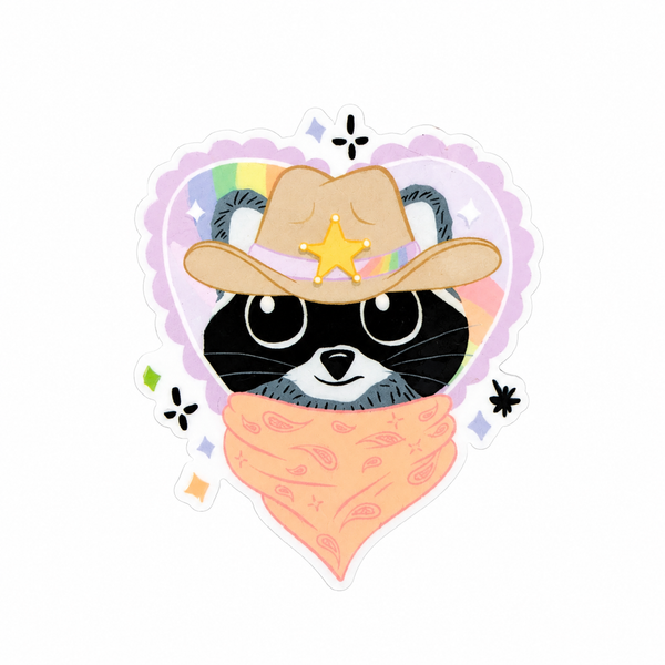 Cowboy Raccoon | Plastic Add-On - BadgeSmith