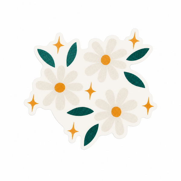 White Daisy | Plastic Add-On - BadgeSmith