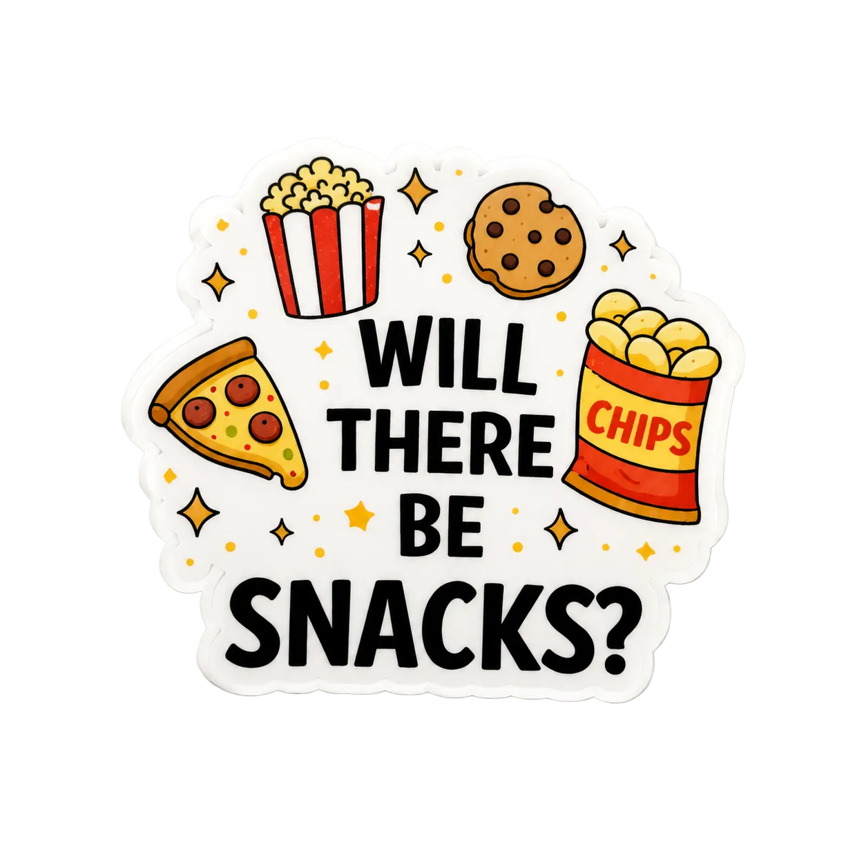 Will There Be Snacks | Plastic Add-On - BadgeSmith