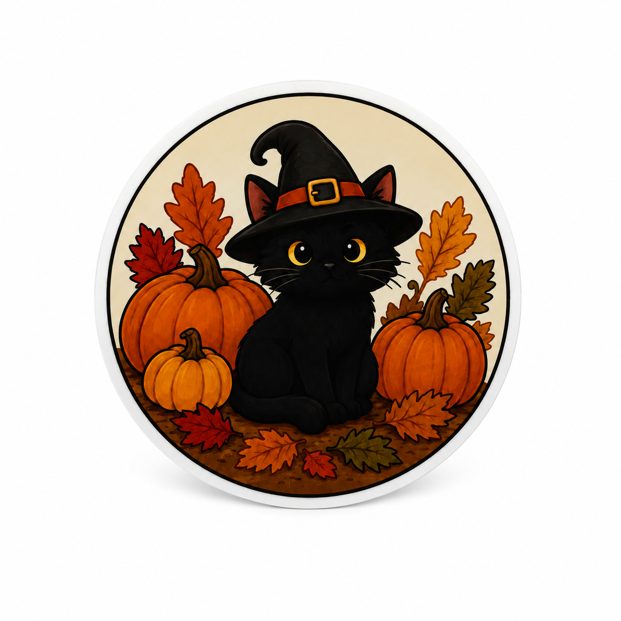 Witch Black Cat | Plastic Add-On - BadgeSmith