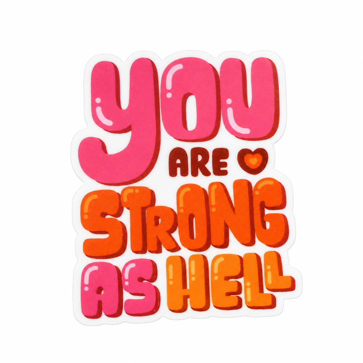 You Are Strong As Hell | Plastic Add-On - BadgeSmith