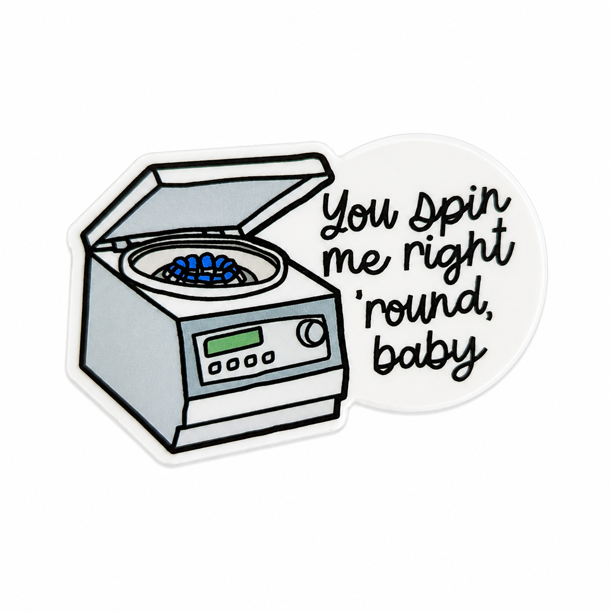 You Spin Me Right 'Round, Baby | Plastic Add-On - BadgeSmith