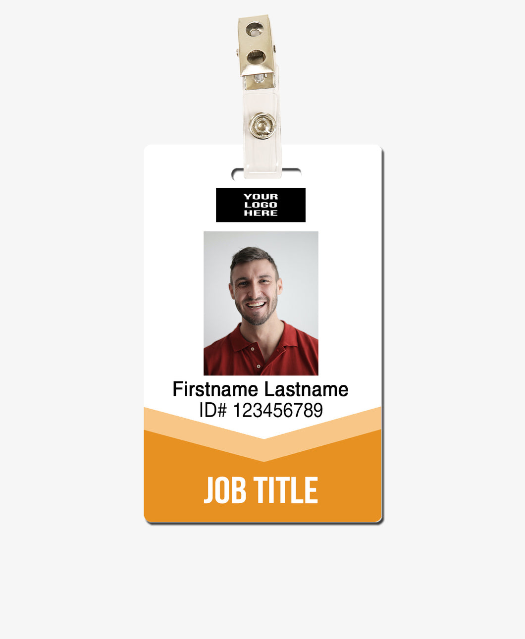 Orange ID Badge - BadgeSmith