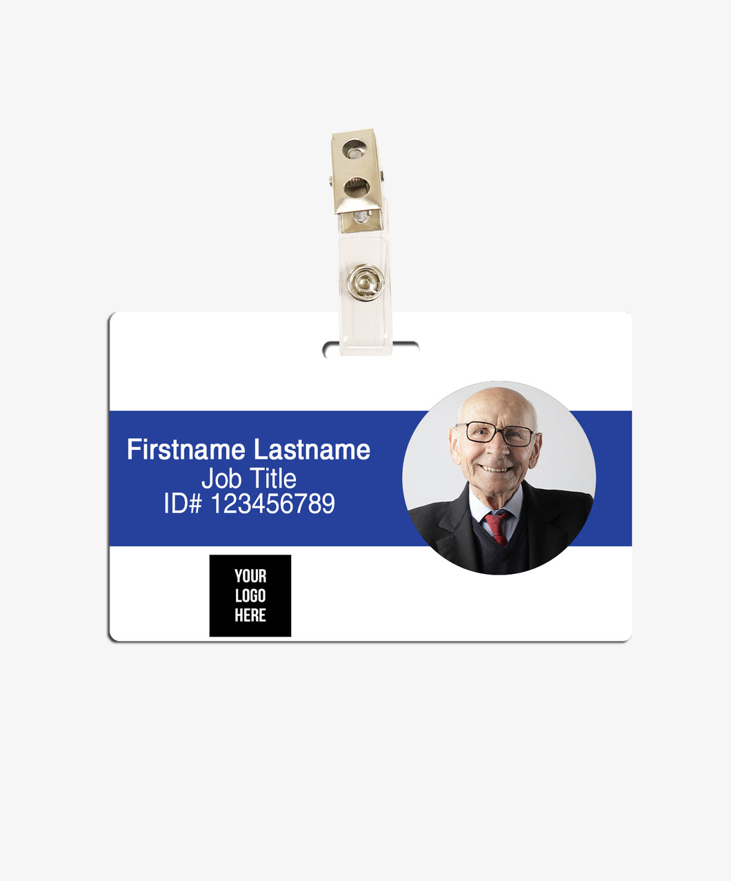 Blue Stripe Name Badge - BadgeSmith