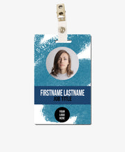 Load image into Gallery viewer, Blue Scribble Office Badge - BadgeSmith
