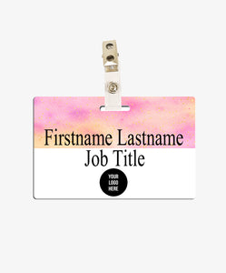 Pink and Orange Name Badge - BadgeSmith