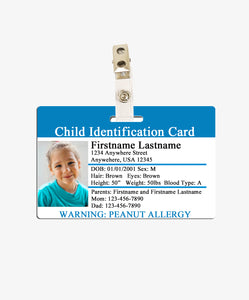 Child Identification Card - BadgeSmith