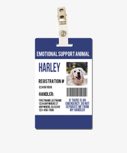 Load image into Gallery viewer, Blue Emotional Support Animal Badge - BadgeSmith
