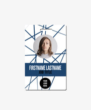 Load image into Gallery viewer, Blue Abstract ID Badge - BadgeSmith
