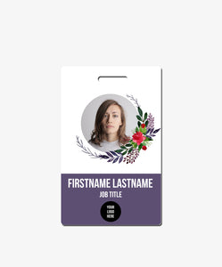 Purple Floral ID Card - BadgeSmith